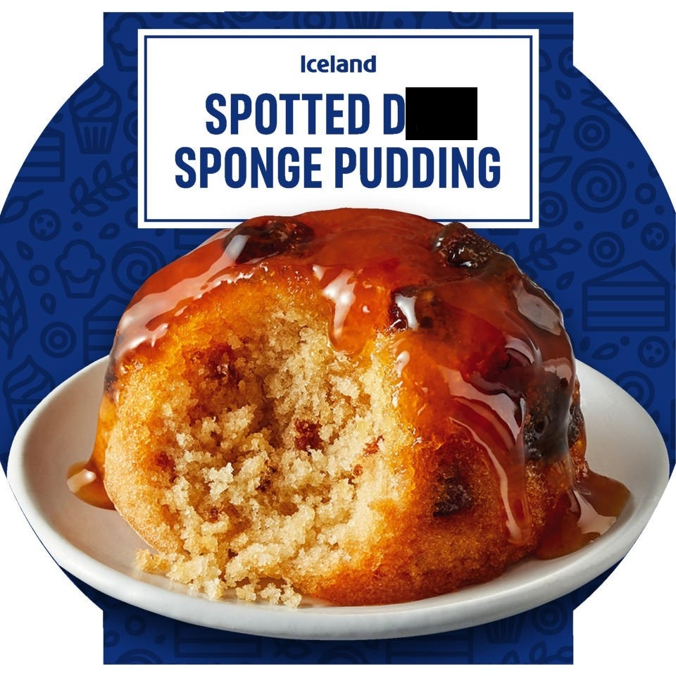 Iceland Spotted D Sponge Pudding 100g. Traditional British dessert, a