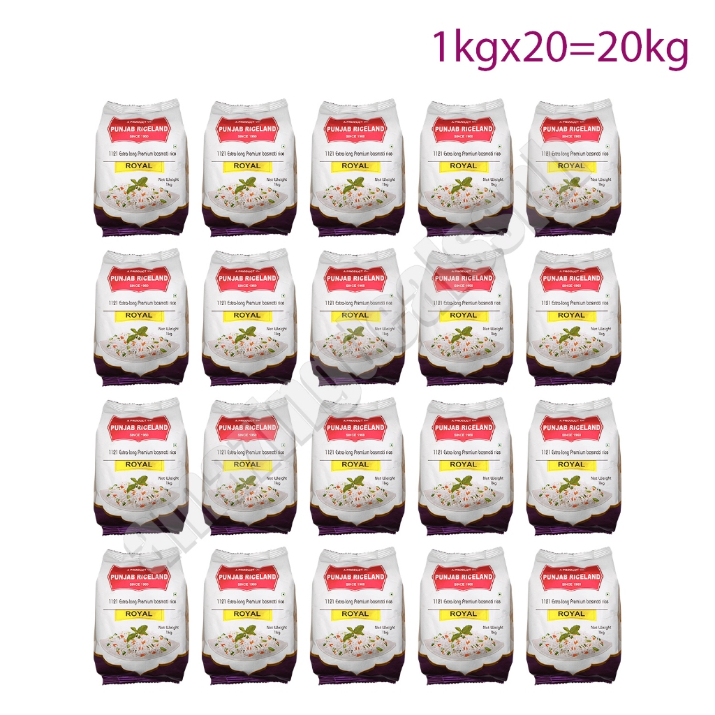 20kg Punjab Riceland Royal 1121 extra long premium Basmati Rice ...