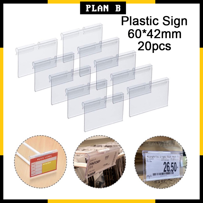 20pcs 6x4.2cm Retail Price Label Holder Clear Acrylic Tag Holders ...