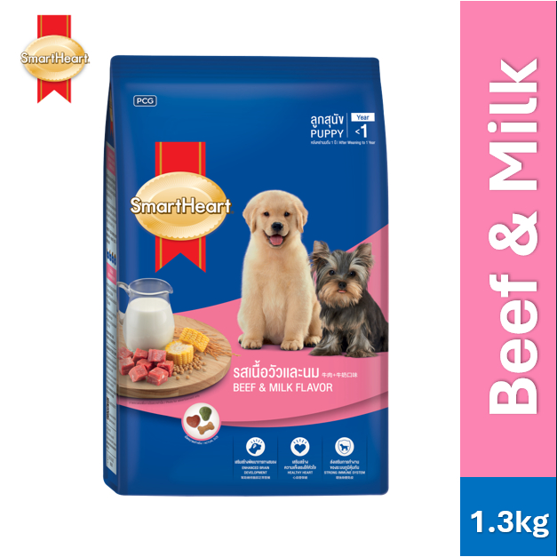 SmartHeart Dry Dog for Puppy Beef Milk 1.3kg Shopee Philippines