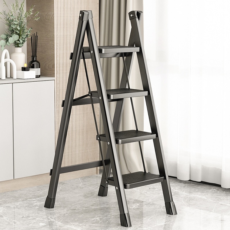 4-Tier Ladder Folding Portable Ladder Household Thickened Safety Non ...