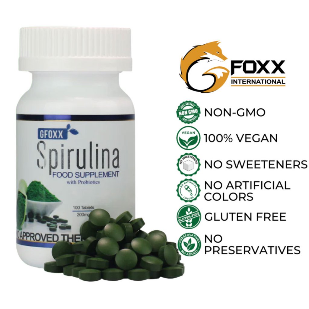 GFOXX Spirulina with Probiotics 100 Tablets | Shopee Philippines
