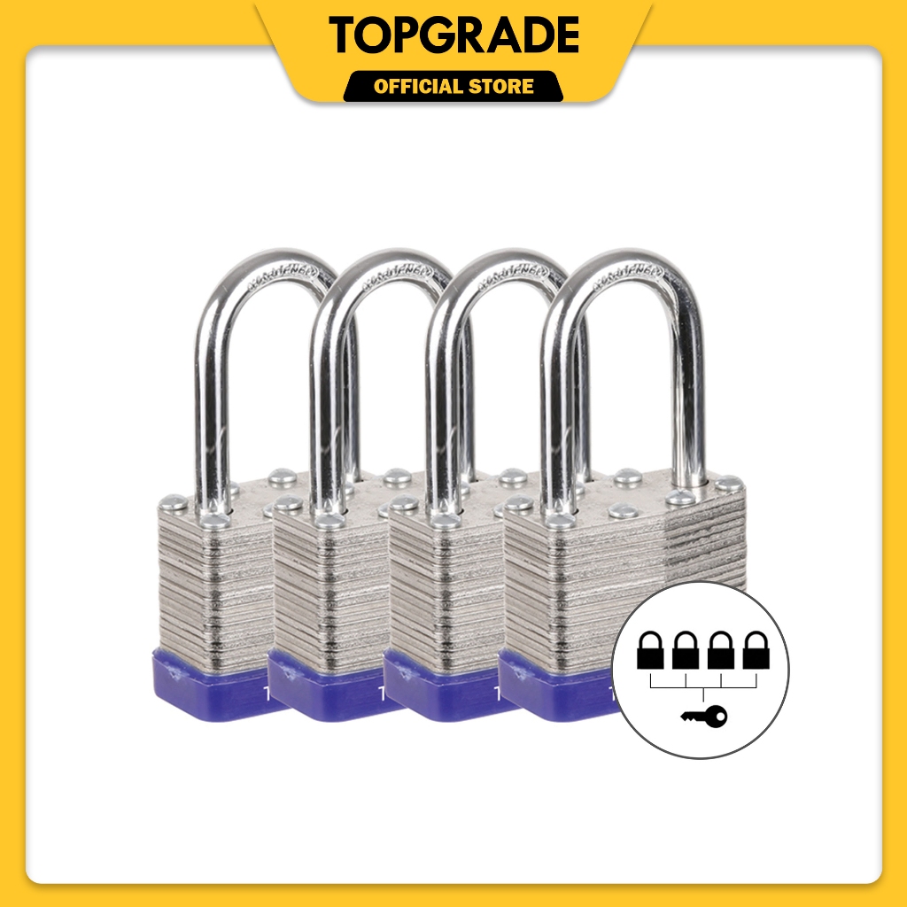 TOPGRADE TP5140LX4 KA 4 Pcs Heavy Duty Laminated Lock Long Shackle With ...