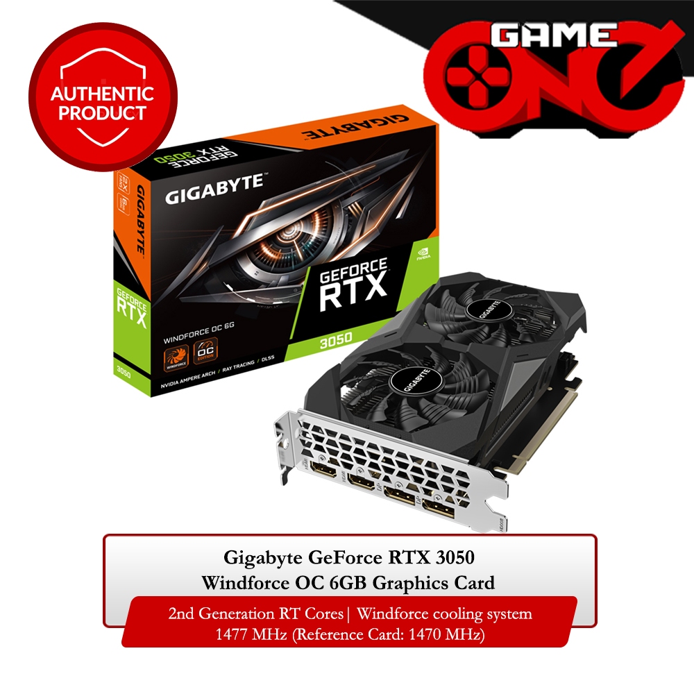Gigabyte GeForce RTX 3050 Windforce OC 6GB Graphics Card | Shopee ...