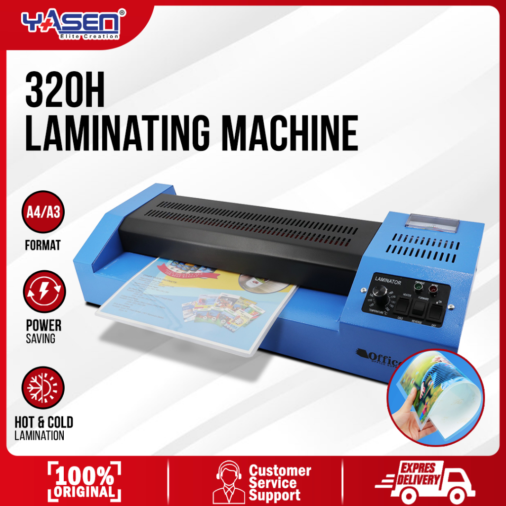 Yasen Laminating Machine A3 A4 Hot Cold Reverse 320h Laminator