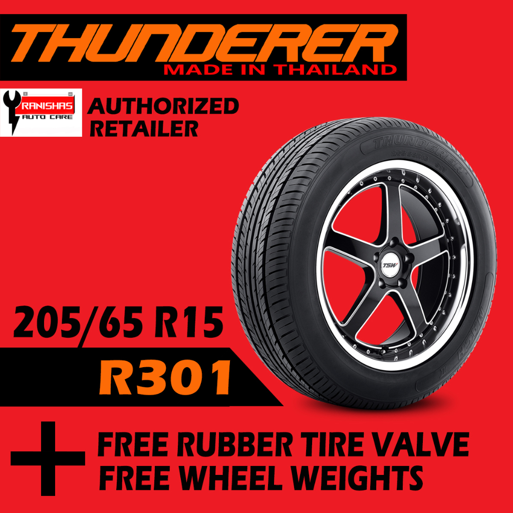 205/65R15 Thunderer R301 Tires 94H (Made in Thailand) with Free Rubber ...