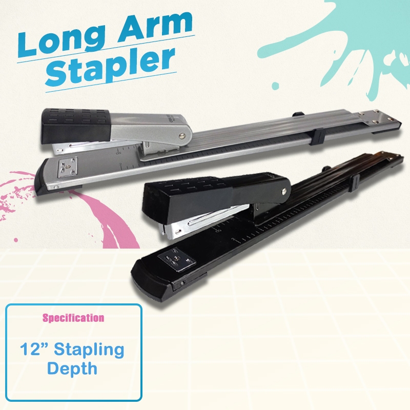 Deli Long Arm Stapler 0334 Metal 12inches Lengthening Stapler for 24/6 ...