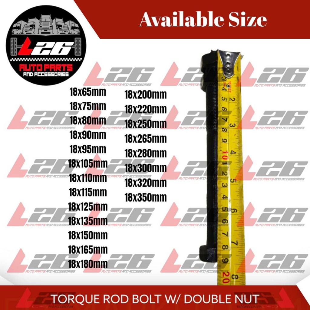 UNIVERSAL TORQUE ROD BOLT WITH DOUBLE NUT SIZES AVAILABLE | Shopee ...