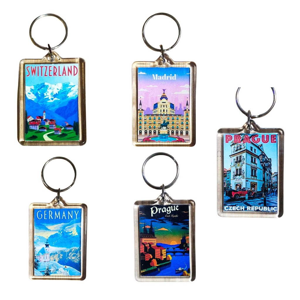 INTERNATIONAL VINTAGE KEYCHAIN DESIGN - PRAGUE, GERMANY, MADRID ...