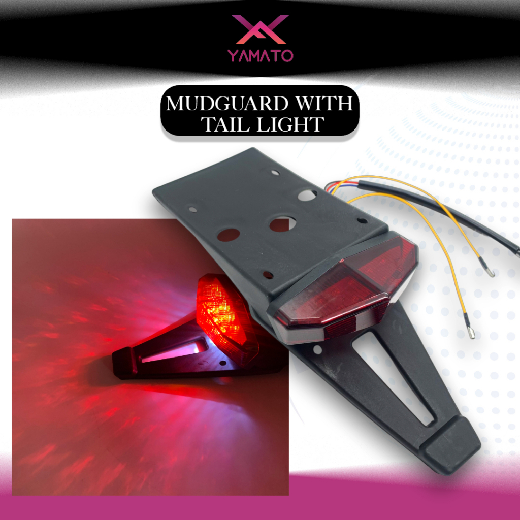 Universal Supermoto Rear Fender LED Stop / Tail Light - Red Lens - View #5