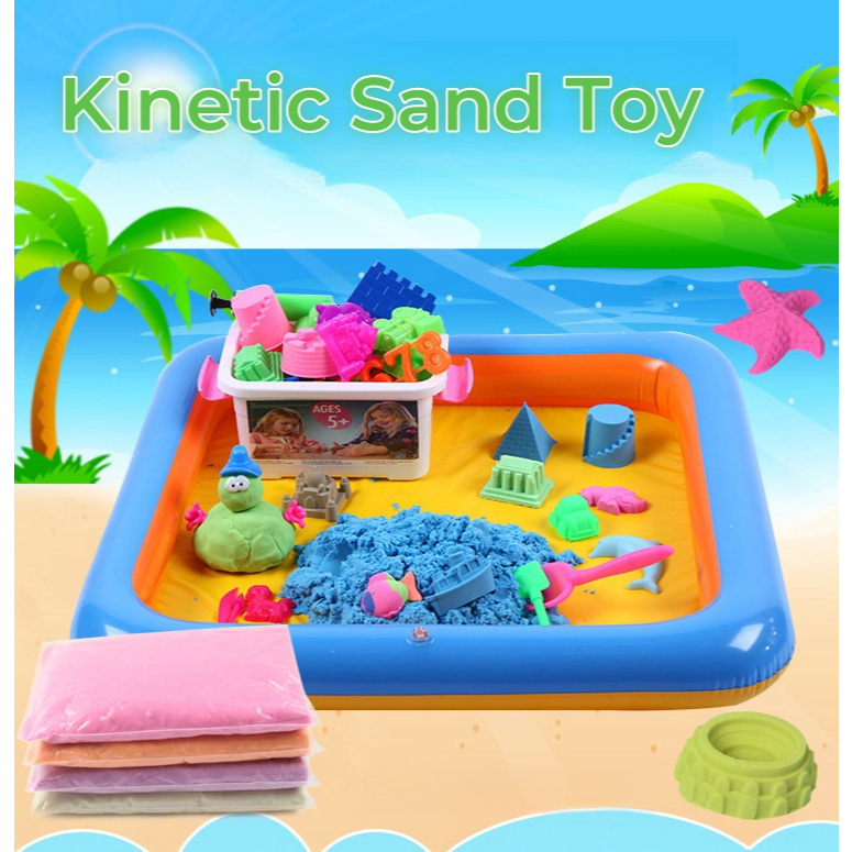 Kinetic Motion Sand Playset with Molds Inflatable with 39 Model Safe ...