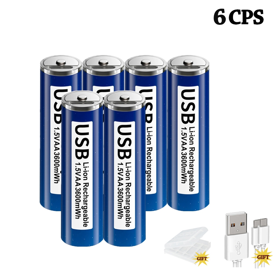 Palo Usb V Aa Mwh Li Ion Type C Rechargeable Aa Battery Shopee Philippines