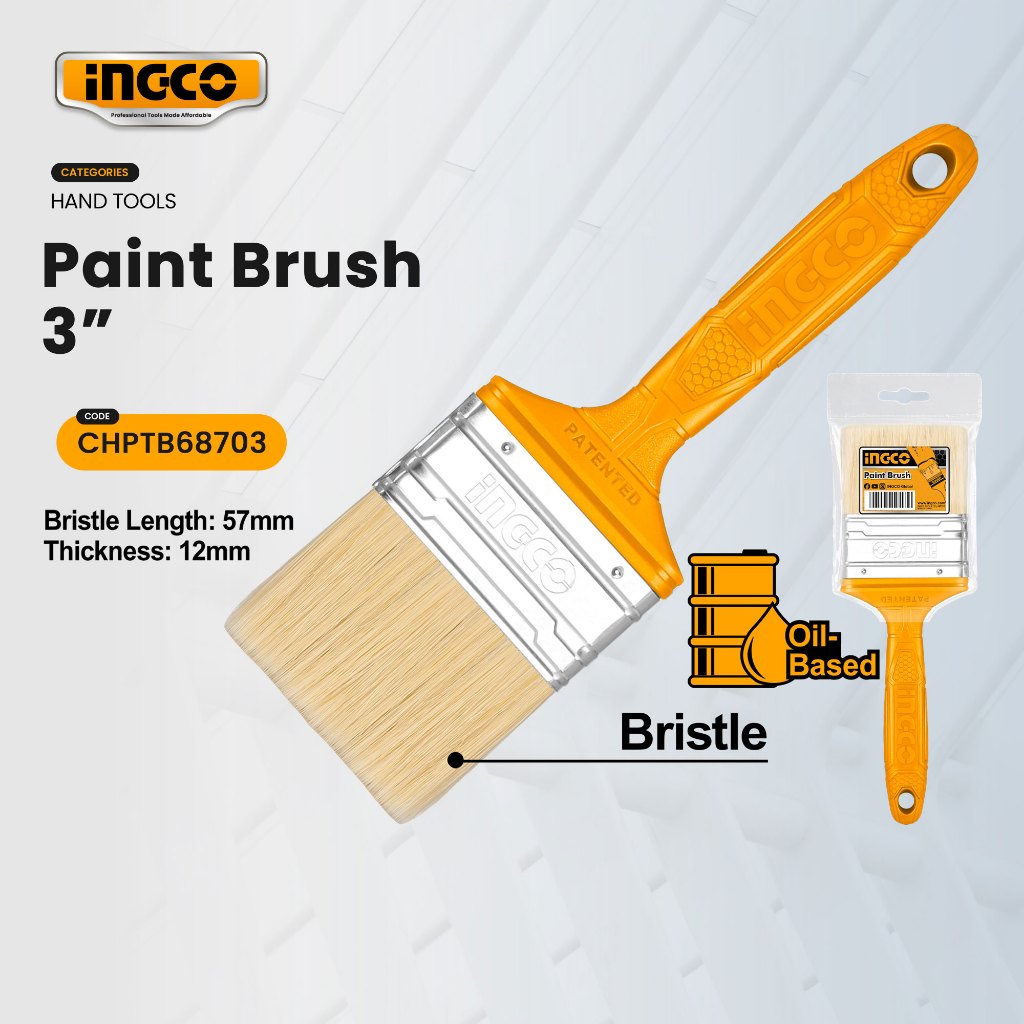 Ingco Paint Brush for OilBased Paint CHPTB68703 3Inch IHT Shopee