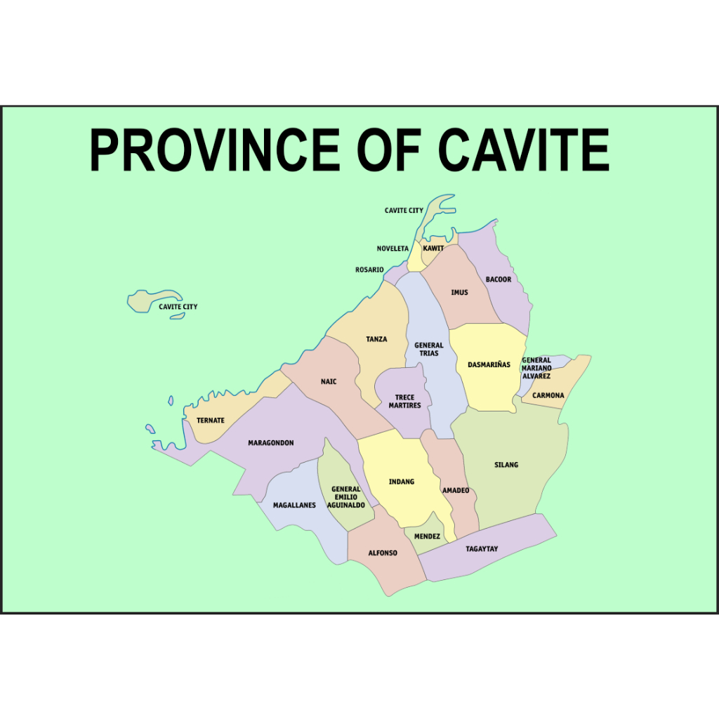 Cavite Province Map Waterproof A4 Laminated Chart | Shopee Philippines