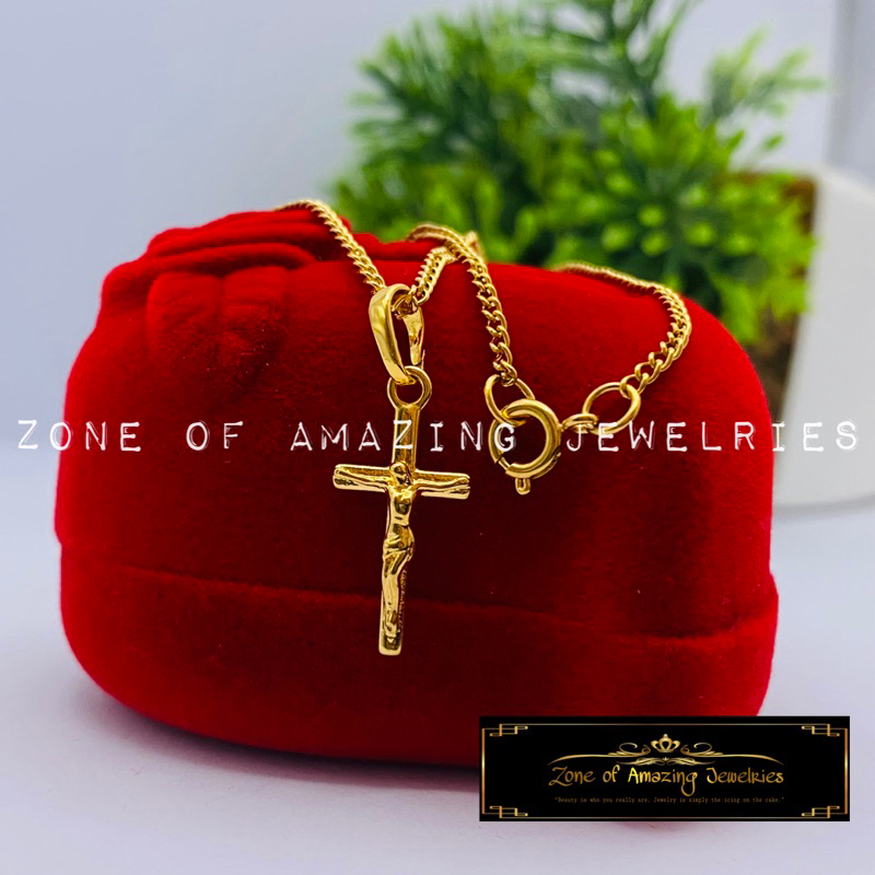 zoaj.ph Small Dainty Crucifix Necklace with Thin Chain Round Lock ...