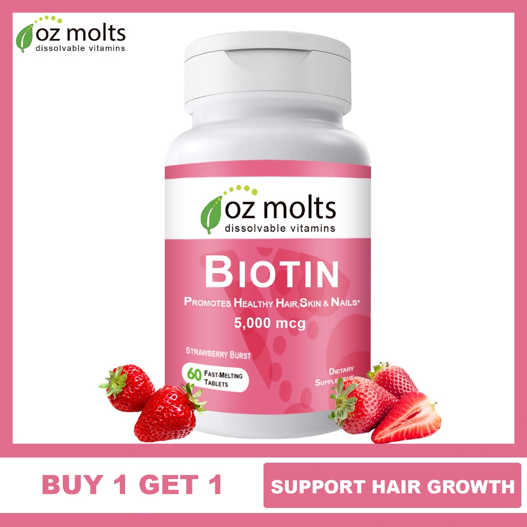 Ozmolts Biotin Supplement Healthy Hair Nails and Skin Biotin Vitamins ...