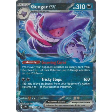 Carte Pokemon Temporal Forces – Gengar Ex 104/162 – Doppio Raro – Set Di 2 Carte