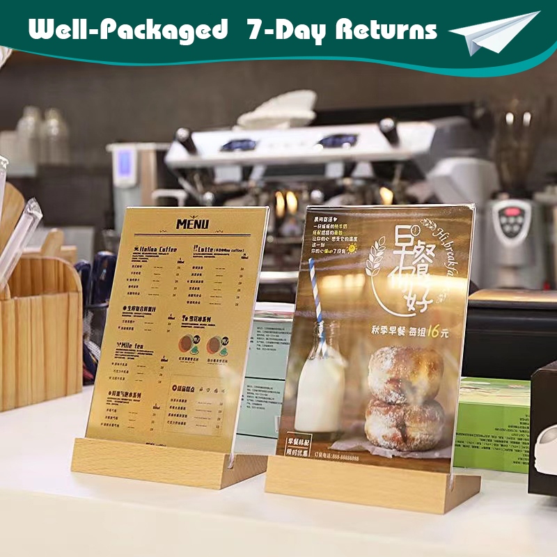 Restaurant Desktop Display Billboard A4 Price Sign Display Board Clear ...