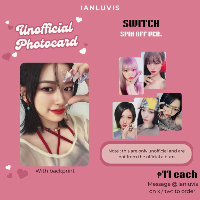 2pcs ive switch unofficial photocard ( gaeul rei wonyoung yujin leeseo ...