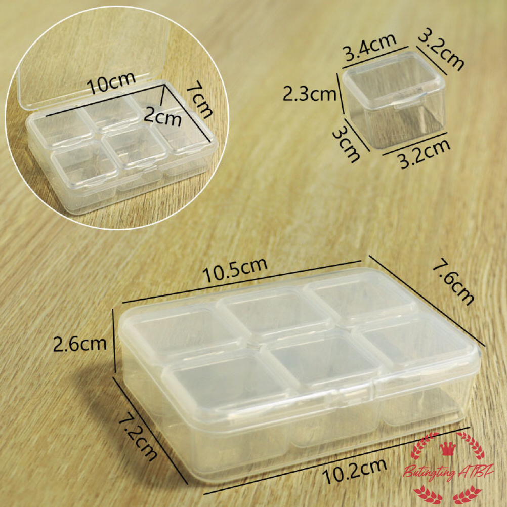 6 storage boxes combination storage box detachable transparent 10.5cmx7 ...