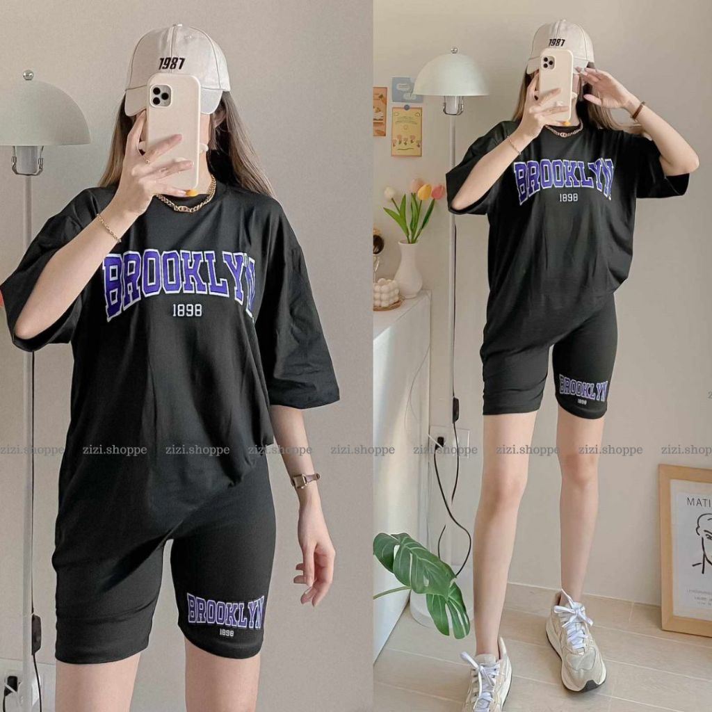 TERNO Oversized T shirt and Cycling Short for women Coord set track shorts Shopee Philippines