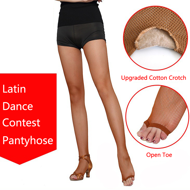 YFGSC-17126 Latin Dance Kids Adult Stocking Denser Open Toe Cotton ...