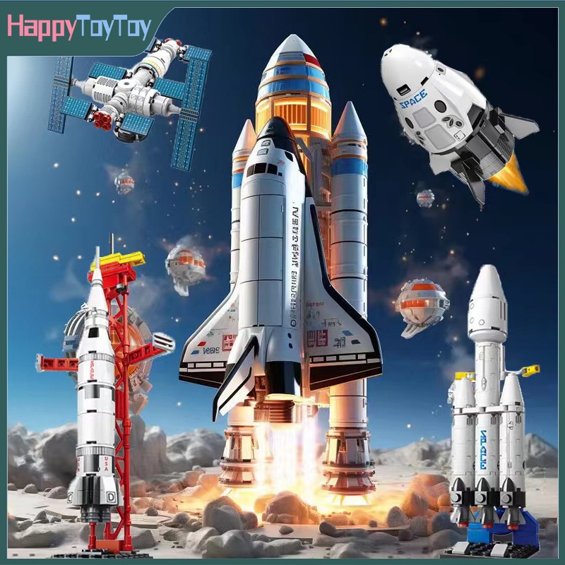 Mini Rocket Space Shuttle Building Blocks Toys for Kids | Shopee ...