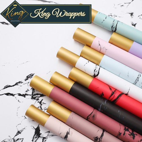20pcs per pack Marble Gold Two Tone Flower Bouquet Wrapper Floral ...