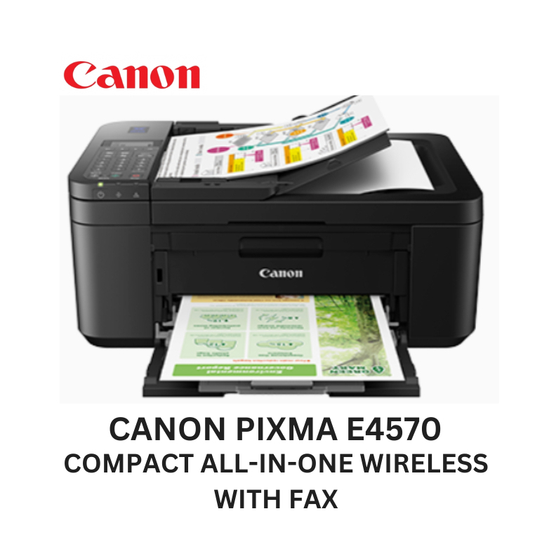 Canon Pixma E4570, Wireless, Inkjet Printer, with FAX , Black | Shopee ...