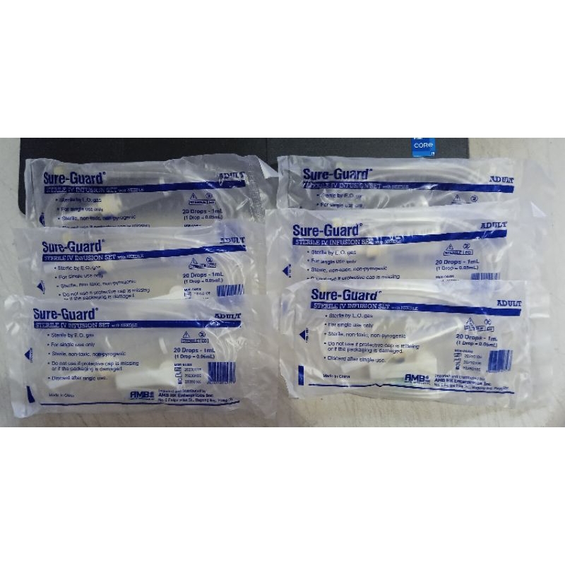 ( SURE-GUARD ) IV INFUSION SET WITH NEEDLE STERILE PER PC | Shopee ...