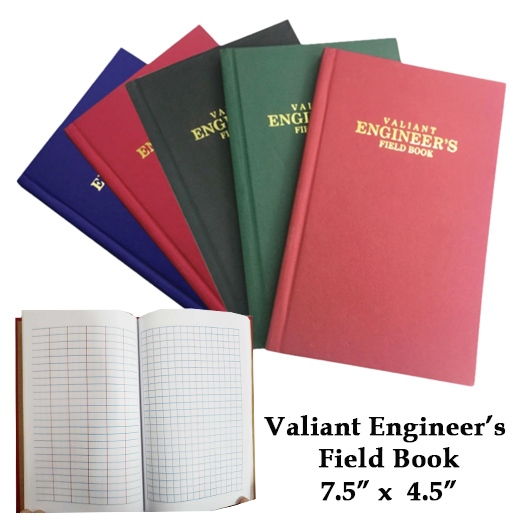 Valiant Engineer's Field Notebook Hard Bound 7.5"x4.5" (Random Color