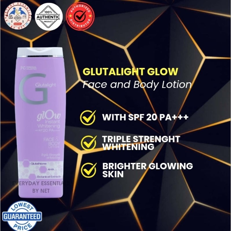 GLUTALIGHT GLOW INSTANT WHITENING FACE AND BODY LOTION SPF 20 PA