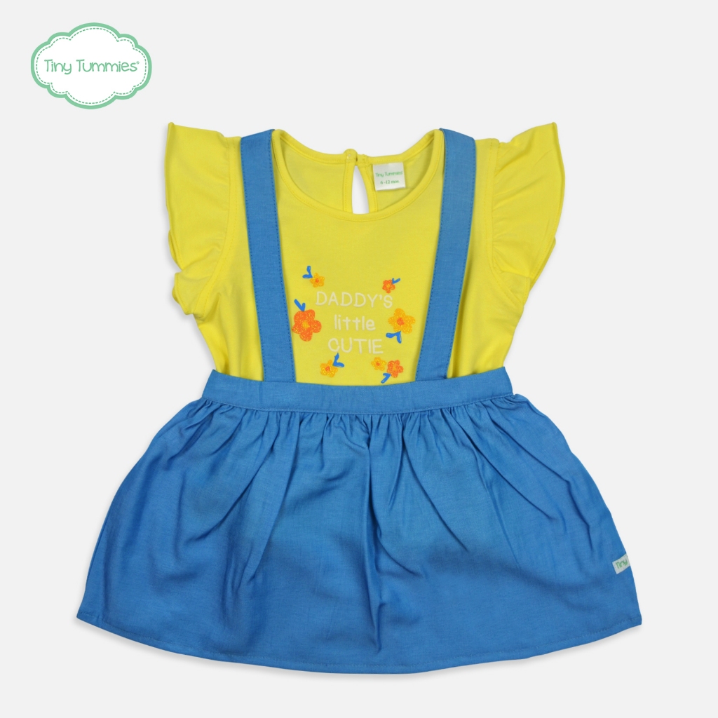 Tiny Tummies Chambray Jumper Dress With Yellow Blouse JBLS 5297 Shopee Philippines