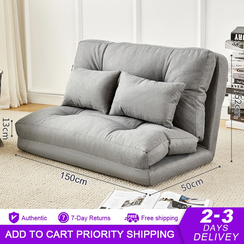 Lazy sofa bed sofa set living room sofa bed 2 person folding sofa bed cotton and linen fabric sofa Shopee Philippines