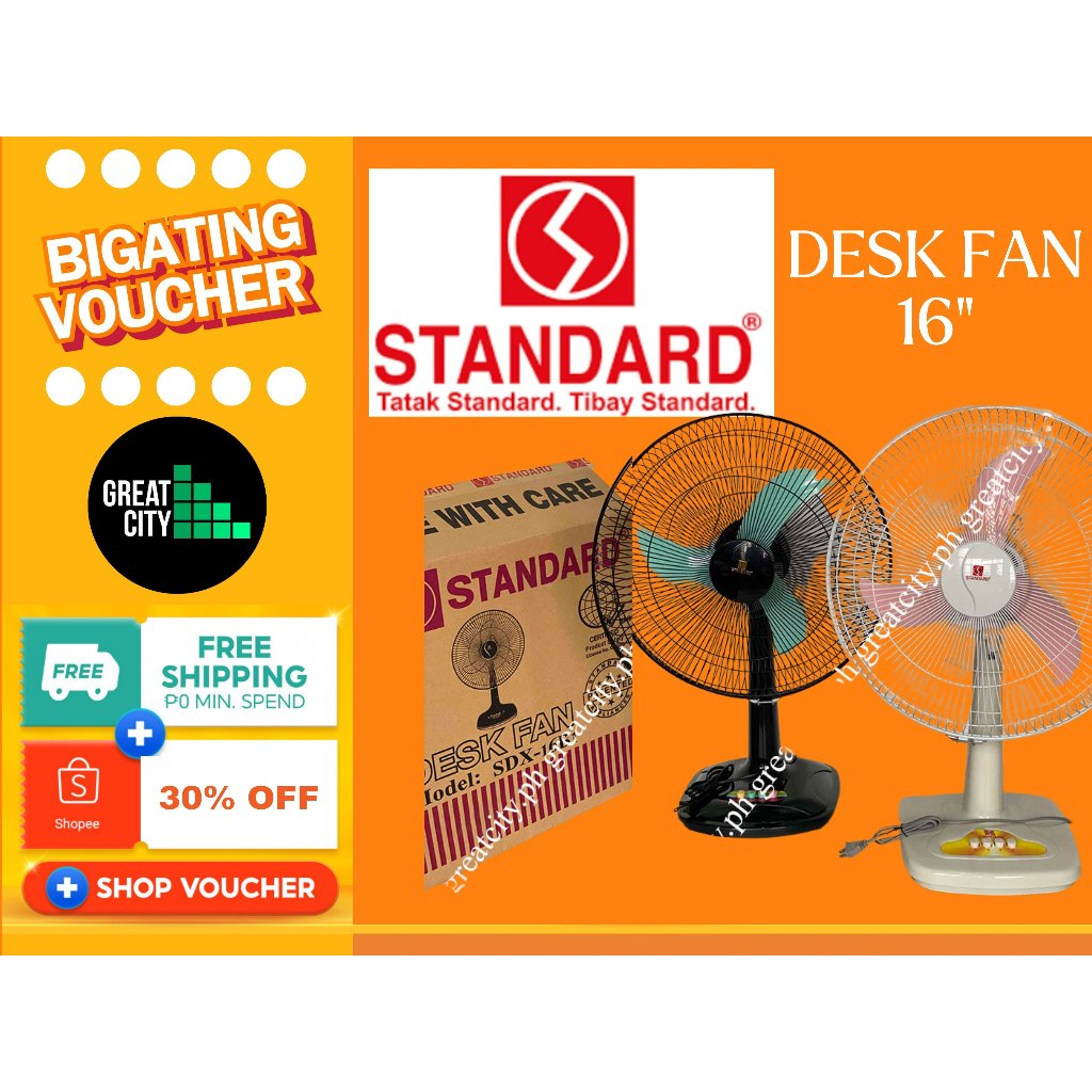 Standard ORIGINAL Desk Fan 16 Inches SDXB1 SDS16 High Performance Motor ...