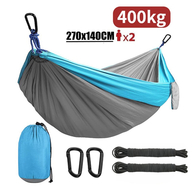 Hammock With Rope Camping Hiking Hammock Duyan Double Outdoor Foldable ...