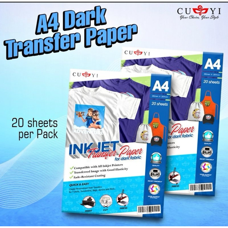 Cuyi Dark Transfer Paper A4 Size 20 Sheets | Shopee Philippines