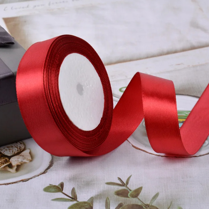 (25 yards/roll) 2cm Satin Ribbon Wholesale Gift Packing Christmas ...