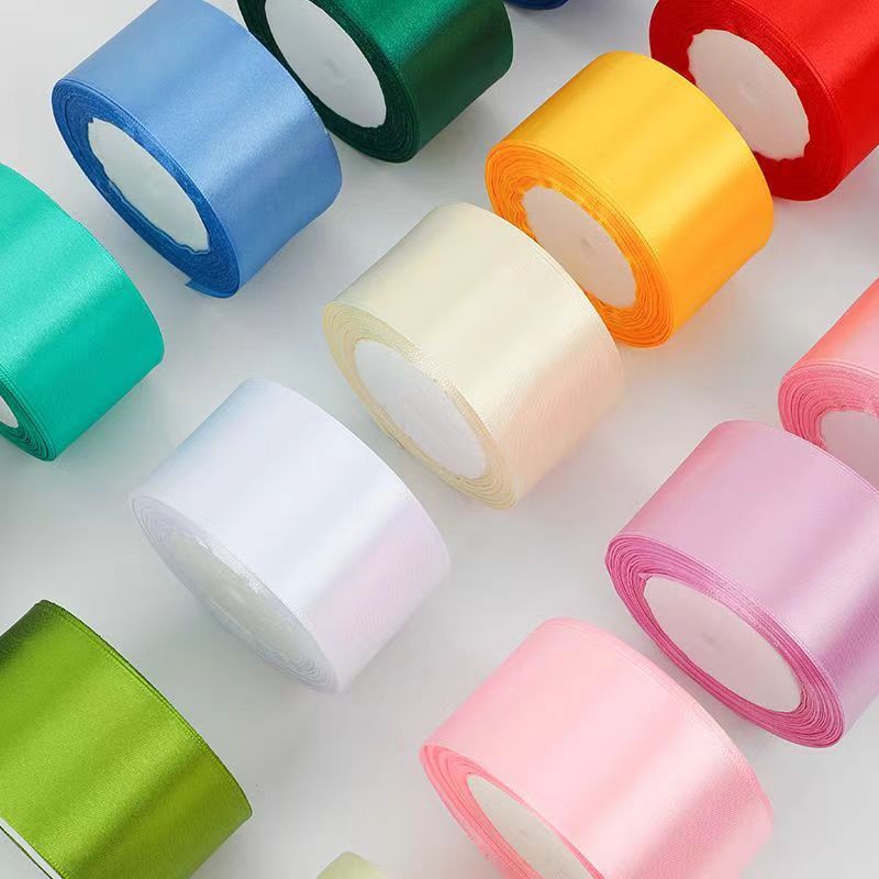 F·P 4cm Plain Satin Ribbon Gift Roll Packaging DIY Birthday Party ...