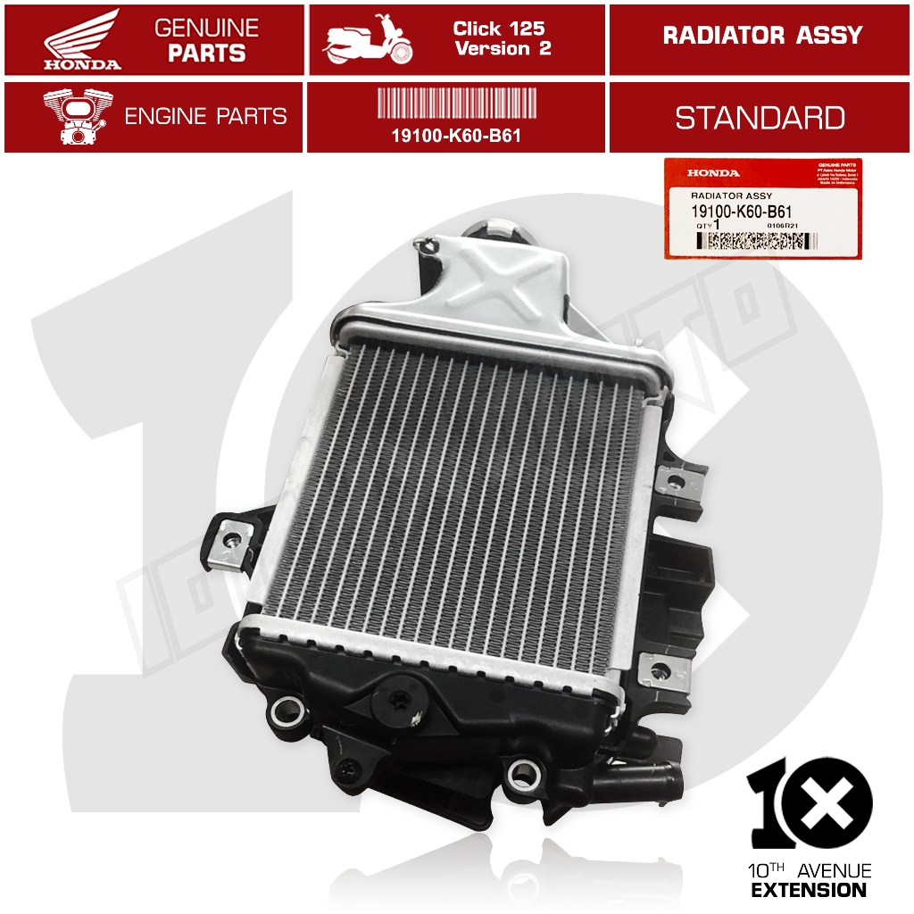 10thX Honda Genuine Radiator Assembly Part No. 19100-K60-B61 Click 125 ...