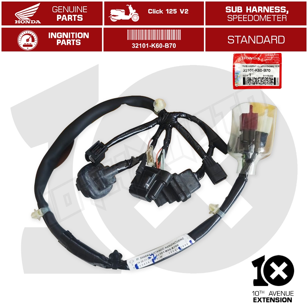 10thX Honda Genuine Wire Sub Harness Speedometer Part No. 32101-K60-B70 ...
