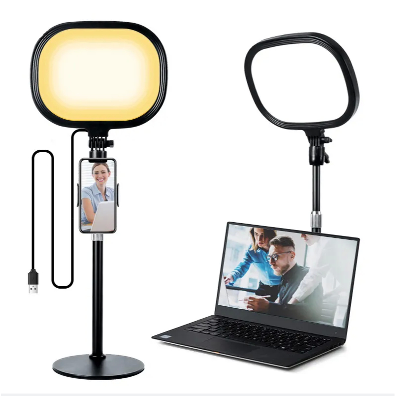 Streaming Key Light LED Ring Light with Phone Holder Desktop Stand Kit ...