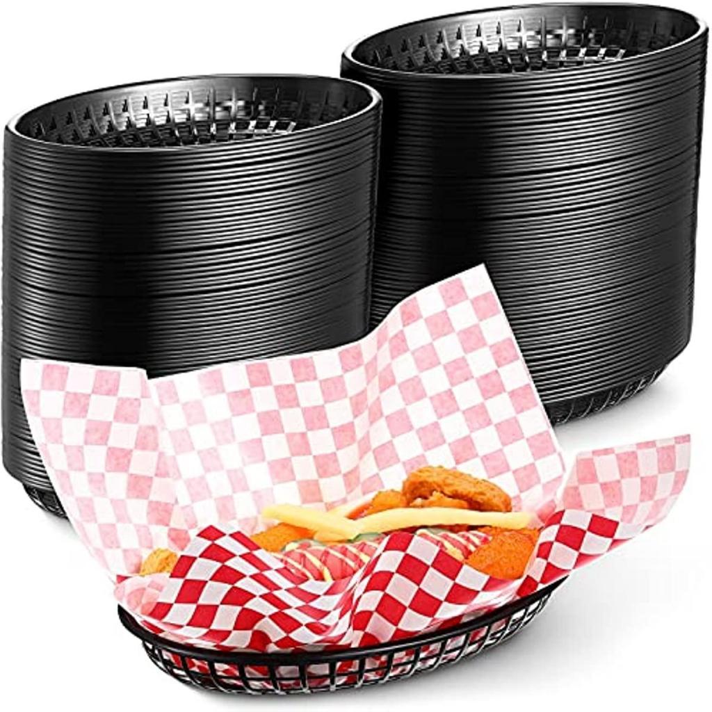 Fast Food Basket Plastic Ellipse Cooked Food Hamburger Chicken Wings ...