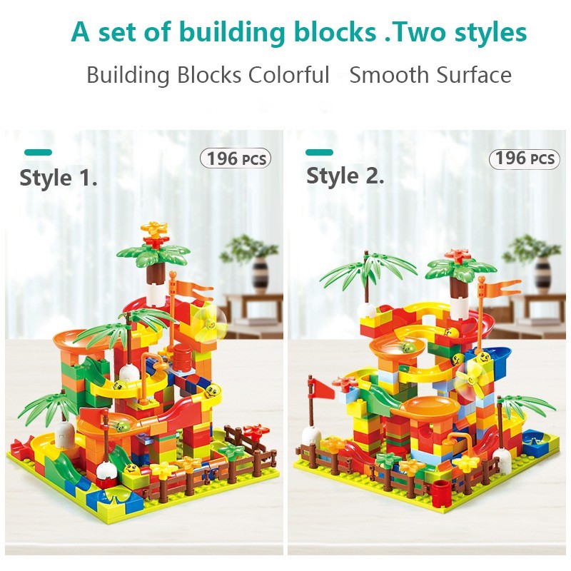 FunToy Slide Ball Track Assembling Diy Building Blocks Rolling Ball ...