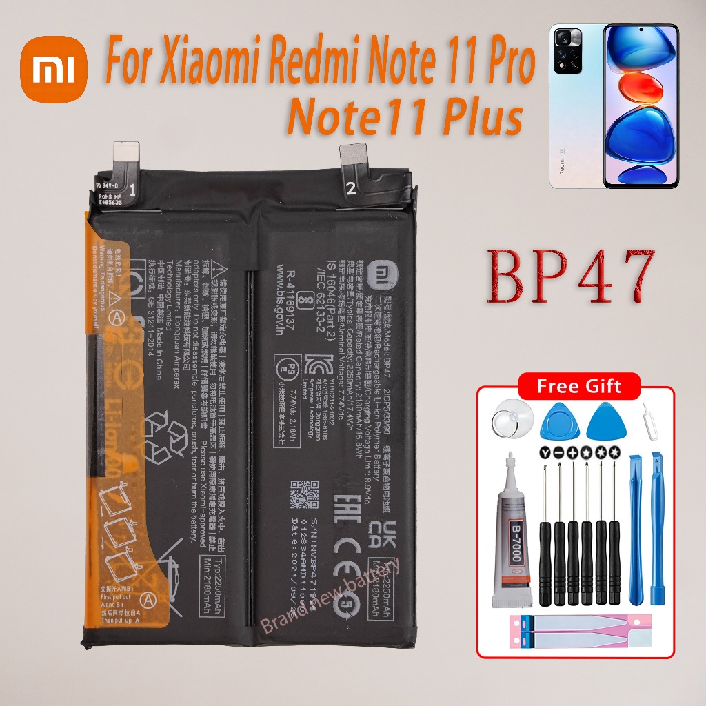 Bp47 4500mah Battery For Xiaomi Mi Redmi Note 11 Pro Note 11 Plus 