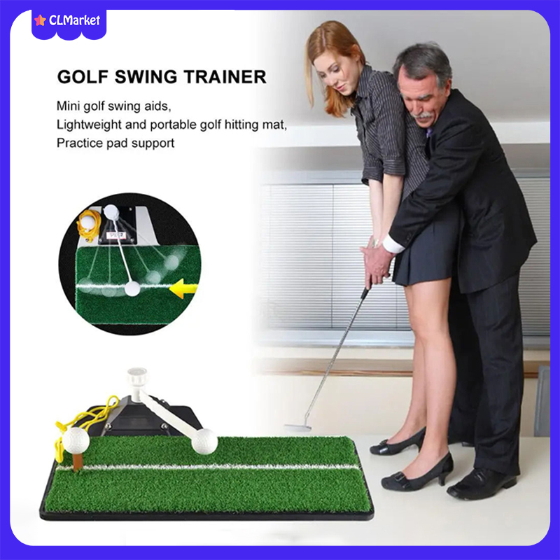 Golf Swing Trainers 3 in 1 PGM Golf Mat Practice Device Multifunctional ...