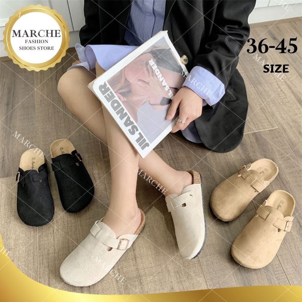 Marche Outdoor Cowhide Birken Slippers Clogs For Men and Women WOMENS STANDARD MENS 1 UP SIZE