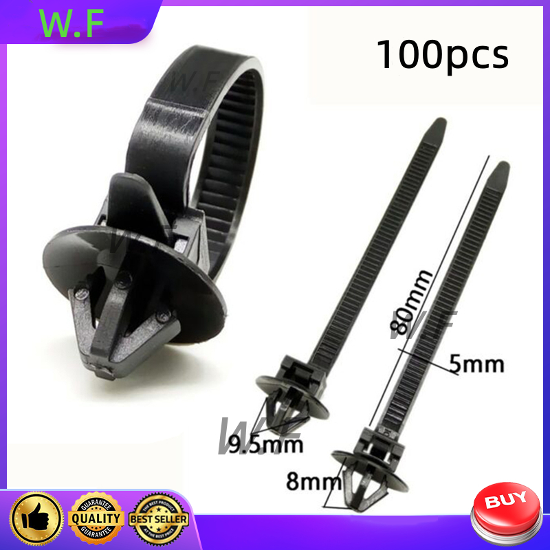100PCS Car Cable Fastening Zip Ties Universal Auto Cable Strap Push ...