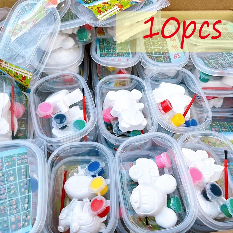 【10pcs】Plaster Paint Figurine in Box,3 Paint+1 Brush+1 Plaster Set ...