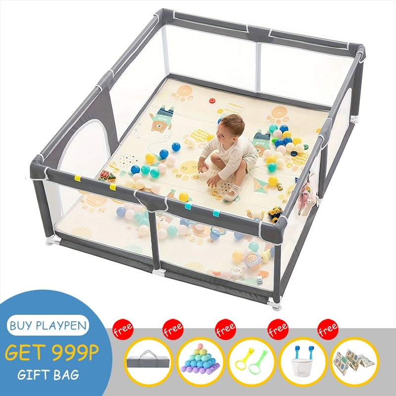 Playpen for Baby Folding Playpen for Baby with Foam Playpen for Baby King  Queen Size with Balls Mat